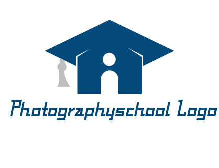 abstract person inside graduation cap with house logo