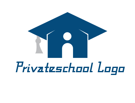 abstract person inside graduation cap with house logo