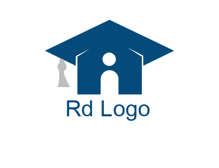 abstract person inside graduation cap with house logo