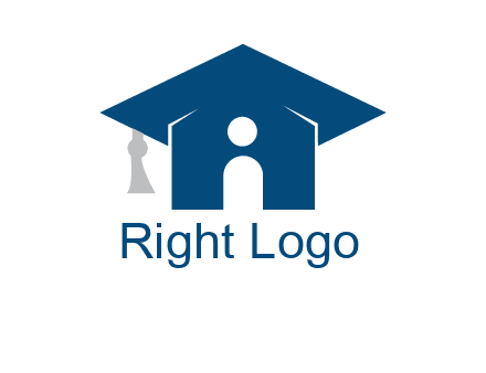 abstract person inside graduation cap with house logo