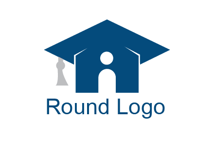 abstract person inside graduation cap with house logo