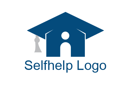 abstract person inside graduation cap with house logo