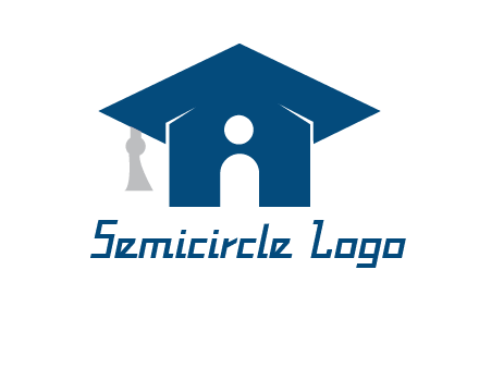 abstract person inside graduation cap with house logo