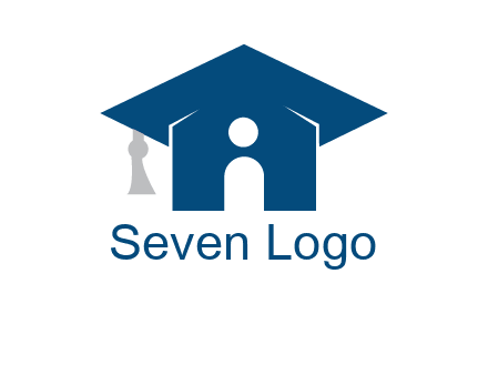 abstract person inside graduation cap with house logo