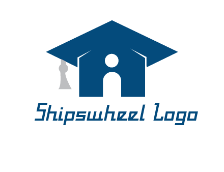 abstract person inside graduation cap with house logo