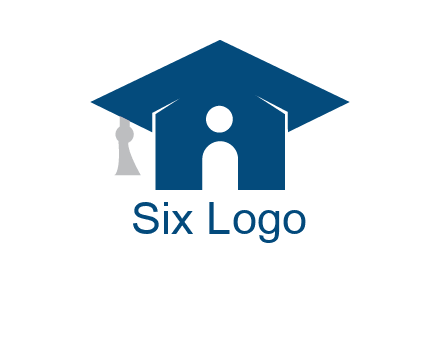 abstract person inside graduation cap with house logo