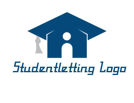 abstract person inside graduation cap with house logo