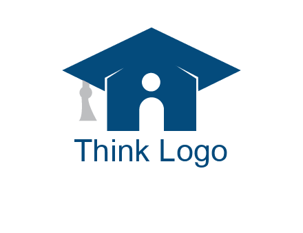 abstract person inside graduation cap with house logo