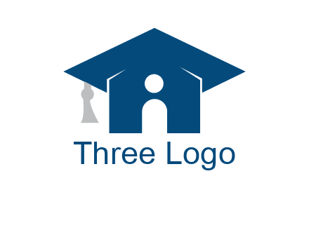 abstract person inside graduation cap with house logo