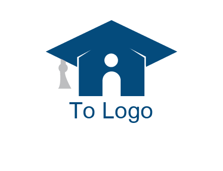 abstract person inside graduation cap with house logo