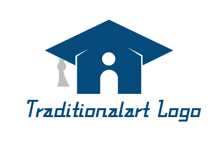 abstract person inside graduation cap with house logo