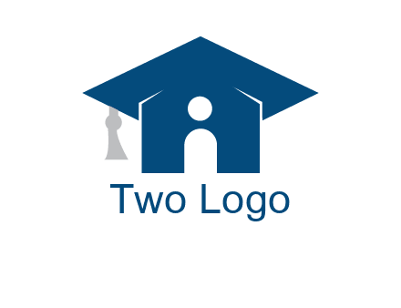 abstract person inside graduation cap with house logo