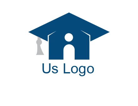 abstract person inside graduation cap with house logo
