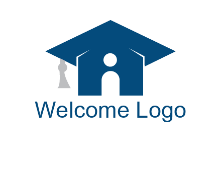 abstract person inside graduation cap with house logo