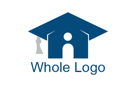 abstract person inside graduation cap with house logo