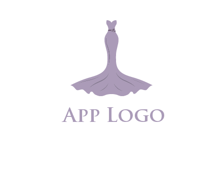 bride strapless long dress logo