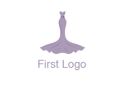 bride strapless long dress logo
