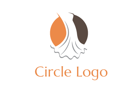 girl weeding dress inside the circle logo