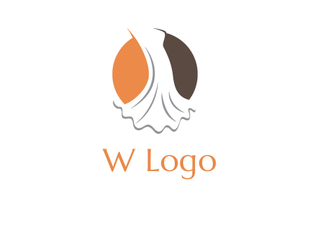 girl weeding dress inside the circle logo