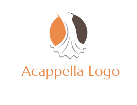 girl weeding dress inside the circle logo