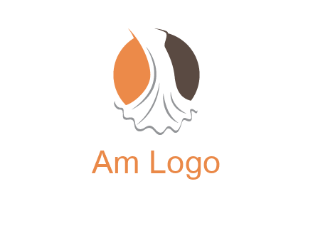 girl weeding dress inside the circle logo
