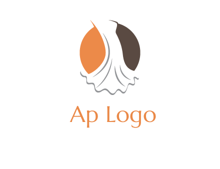 girl weeding dress inside the circle logo