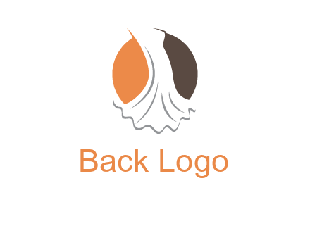 girl weeding dress inside the circle logo