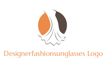 girl weeding dress inside the circle logo
