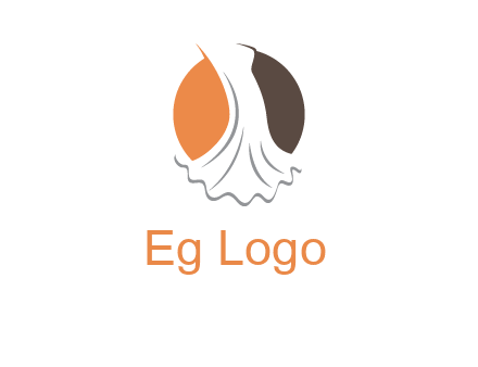 girl weeding dress inside the circle logo