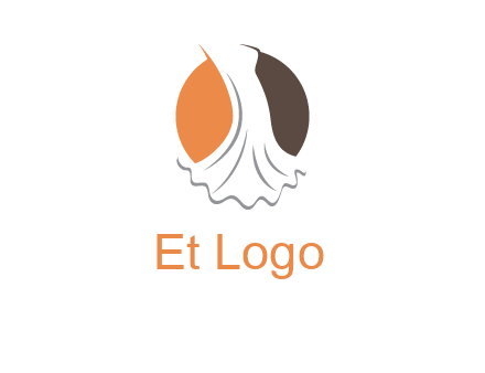 girl weeding dress inside the circle logo