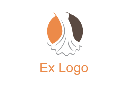 girl weeding dress inside the circle logo