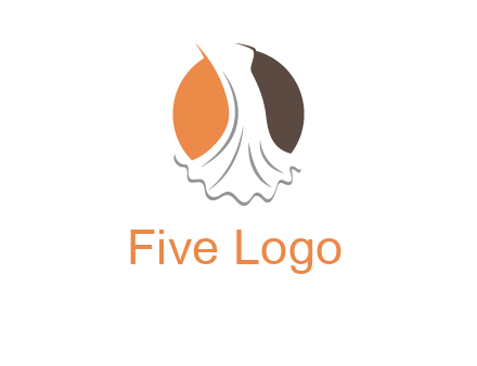 girl weeding dress inside the circle logo