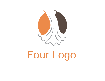 girl weeding dress inside the circle logo