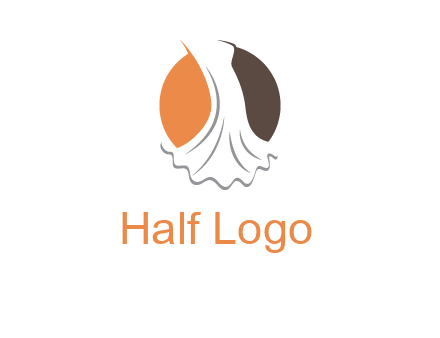 girl weeding dress inside the circle logo