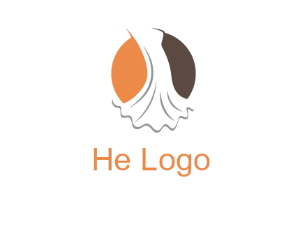 girl weeding dress inside the circle logo