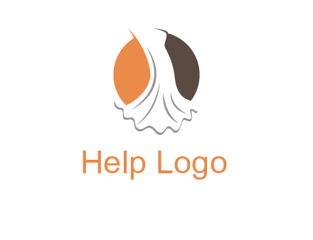 girl weeding dress inside the circle logo