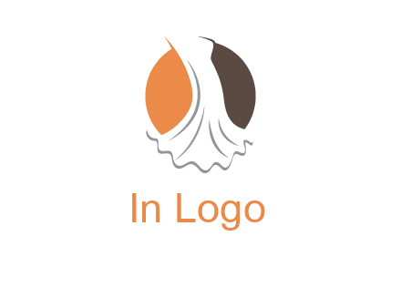 girl weeding dress inside the circle logo