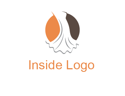 girl weeding dress inside the circle logo