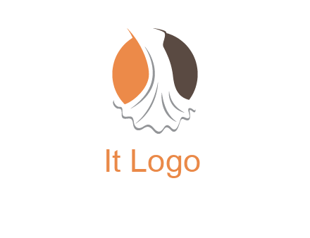 girl weeding dress inside the circle logo