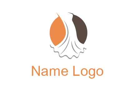 girl weeding dress inside the circle logo