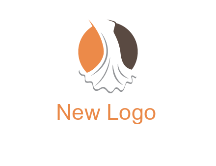 girl weeding dress inside the circle logo