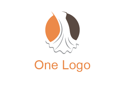 girl weeding dress inside the circle logo
