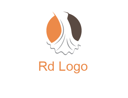 girl weeding dress inside the circle logo