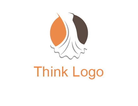 girl weeding dress inside the circle logo