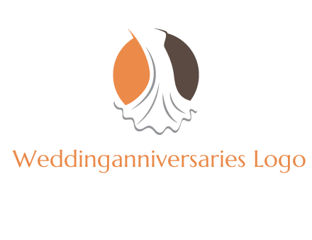 girl weeding dress inside the circle logo