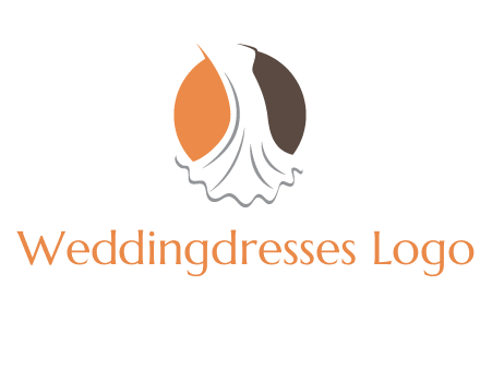 girl weeding dress inside the circle logo