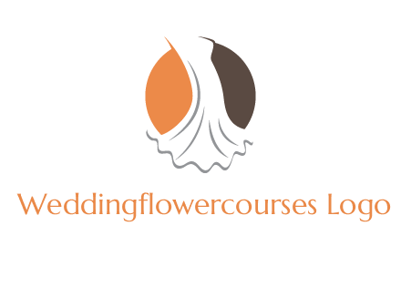 girl weeding dress inside the circle logo