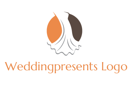 girl weeding dress inside the circle logo