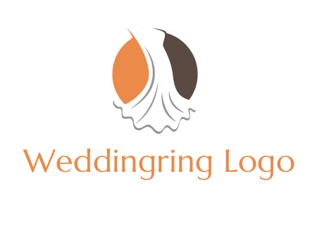 girl weeding dress inside the circle logo