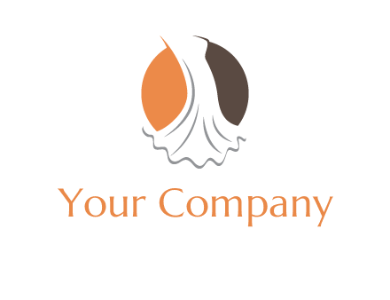 girl weeding dress inside the circle logo